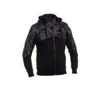 Richa Titan Core Camo Sudadera con capucha y cremallera para motocicleta, negro-gris, tamaño L para Hombres