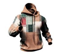 Chaqueta con capucha genérica para hombre Color Block Street Sport Moda Moda Casual Traje cálido Invierno Chándal Hombre, caqui, XL