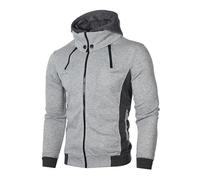 Chaqueta con capucha para hombre, color negro, 3XL, sudadera con capucha para hombre, con cremallera, chaqueta de ocio, cuello alto, abrigo con capucha, abrigo deportivo, abrigo de entretiempo, otoño