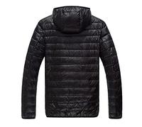 Chaqueta con capucha para hombre con cremallera, bolsillos, chaqueta acolchada para hombre, con capucha, monocolor, abrigo de plumón, chaqueta de invierno, chaqueta de softshell cálida, chaqueta