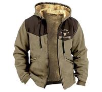 Chaqueta con capucha para hombre, con estampado digital, forro polar, ropa | Abrigo de Navidad para otoño e invierno, camisa de muñeco de nieve, copo de nieve, cortavientos, cremallera completa, anorak
