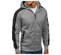 Chaqueta con capucha para hombre de gran tamaño, con cremallera, de algodón, con cremallera, corte regular, chaqueta deportiva clásica, chaqueta de entretiempo, Y2K Loungewear, sudadera con capucha