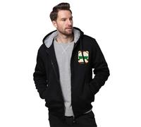 Chaqueta con Capucha para Hombre - República Democrática de Afganistán Sudadera con Forro Polar, Gruesa y Cálida, Cremallera Frontal, Ideal para los Días Fríos de Invierno,Negro,L