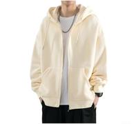 Chaqueta con capucha para hombre, resistente al agua, con cremallera completa, ajuste relajado, equipo urbano para clima frío, tallas L-3XL (beige XL)