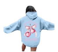 Chaqueta con Capucha para Mujer Sudadera Linda de Manga Larga Sudadera Casual con Capucha Oversize Sportswear Moda Suelto Color Sólido Chaqueta Sweatshirts with Pockets Baratas Sweatshirts Y2K
