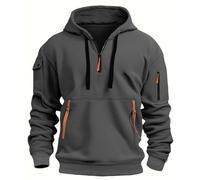 Chaqueta con Capucha Sudaderas Hombres Running Sport Invierno Cordón Manga Larga Sudaderas Moda Deportiva Fitness con Bolsillos Sólido Blusas Abrigo (Dark Gray,3XL)