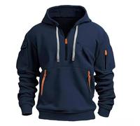 Chaqueta con Capucha Sudaderas Hombres Running Sport Invierno Cordón Manga Larga Sudaderas Moda Deportiva Fitness con Bolsillos Sólido Blusas Abrigo (Navy Blue,3XL)