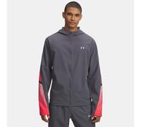 Chaqueta con capucha Under Armour Velociti Storm para hombre Castlerock / Racer Rojo / Reflectante XXL