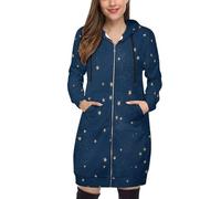 Chaqueta Con Capucha Y Cremallera Casual Hoodie Abrigo Textura De Estrella Del Cielo Nocturno Suave Y Confortable Suelto Sweatshirt Con Bolsillo Deportivos Pullover Originales Otoño E Invierno