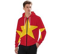 Chaqueta con Capucha y Cremallera - Vietnam Sudadera Capa Bolsillos, Tejido Grueso, cálida y Moderna, Ideal para Deporte, Uso Cotidiano,Amarillo,5XL