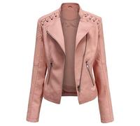 Chaqueta con cremallera, chaqueta de cuero corta, chaquetas de mujer, chaquetas mujer, mangas largas, corte entallado, moda primavera y otoño, abrigo