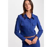 Chaqueta corta abotonada azul eléctrico mujer 42