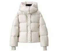 Chaqueta corta acolchada para mujer, gruesa, holgada, con capucha, abrigo | Capa casual de invierno, ropa exterior con capucha, recados diarios, trajes de viaje, jeans, leggings, botas