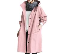 Chaqueta cortavientos larga para mujer, chaqueta cortavientos ligera y transpirable, abrigo largo con capucha, chaqueta de entretiempo, abrigo de entretiempo clásico, abrigo sólido para otoño e