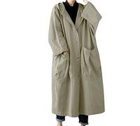 Chaqueta cortavientos para mujer otoño ligero con capucha gabardina mujer larga oversize cortavientos cuello en V holgada moda tallas tallas grandes cárdigan largo hombre chaqueta casual casual,