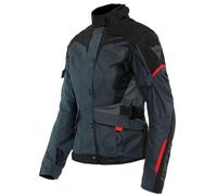 Dainese - Tempest 3 D-Dry Lady, Chaqueta de Moto Touring para Mujer, Chaqueta Impermeable, Forro Térmico Extraíble, Protectores de Hombro y Codo, Ébano/Negro/Rojo Lava, 50