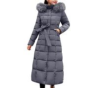 Chaqueta de algodón con cuello largo de lana para mujer, con bolsillo, manga larga, abrigos gruesos para mujer, gris, XL
