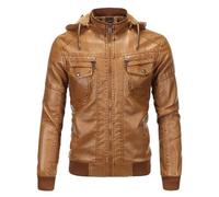 Chaqueta de ante para hombre, informal, de piel, para otoño, moderna, para uso diario, como se muestra en la imagen, S