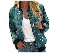 Chaqueta de aviador de manga larga para mujer, elegante chaqueta de moto, sin cuello, chaqueta para mujer, informal, chaqueta corta de piloto, chaqueta corta ligera con cremallera, moderna chaqueta de