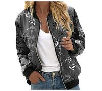 Chaqueta de aviador de manga larga para mujer, elegante chaqueta de moto, sin cuello, chaqueta para mujer, informal, chaqueta corta de piloto, chaqueta corta ligera con cremallera, moderna chaqueta de