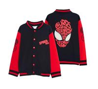 Chaqueta de béisbol de Spiderman Varsity para niños y niñas, con ojos que brillan en la oscuridad, chamarra de Marvel Spidey para niños, abrigo cálido bomber, gris, 2-3 años