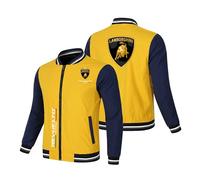 Chaqueta de BéIsbol para Hombre Lam -bo.RGhi. ni, Bomber Chaqueta Estilo Universitario Informal, Gabardina Hombre de Clásica al Aire Libre, Finas(Yellow-Blue,3XL)