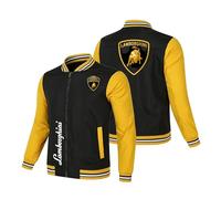 Chaqueta de BéIsbol para Hombre Lam -bo.RGhi. ni, Bomber Chaqueta Estilo Universitario Informal, Ropa Hombre para Otoño y Primavera, Finas(Black-Yellow,S)