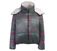 Chaqueta de bombardero para mujer, chaqueta acolchada con chispeante para invierno, abrigo, abrigo, abrigo, ropa para mujer, negro, S