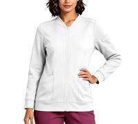 Chaqueta de Calentamiento Mujer con Cremallera Frontal Bata Sanitaria | con Cremallera para Transición Cazadora Deportiva Tipo Bomber con Bolsillos Unicolor Chaqueta Universitaria Vintage Y2k