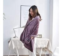 Chaqueta de cama de botones de vellón suave con bolsillos, manta de poncho para damas, envoltura de vellón acogedora, envoltura de vellón con bolsillos, chal multiusos versátil