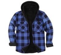 Chaqueta de camisa a cuadros para hombre gruesa y cálida chaqueta con capucha cómoda chaqueta de franela informal a cuadros chaqueta de forro polar espesa chaqueta de leñador botones chaqueta térmica