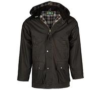 Chaqueta de cera inglesa Country, la original | Chaqueta resistente a la lluvia y cortavientos | Incluye capucha, distintos colores marrón L