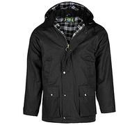 Chaqueta de cera inglesa Country, la original | Chaqueta resistente a la lluvia y cortavientos | Incluye capucha, distintos colores negro XL