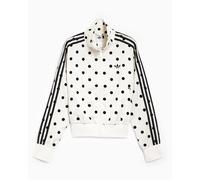 Chaqueta de chandal Crop adidas Originals Satin Polka Dots para mujer Blanco XS