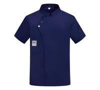 Chaqueta de Chef Abrigo de Chef Uniforme de Manga Cortas, Panadero, Chaqueta, Utensilios de Cocina con Bolsillo