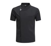 Chaqueta De Chef Chaquetas de chef, ropa de cocinero for hombre, ropa de chef de cocina, uniforme de restaurante, uniforme de chef de manga corta, disfraz de camarero de hotel for mujer(Black shirt,XL