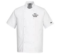 Chaqueta De Chef Personalizada Bordada De Manga Corta Para Cocina Y Catering