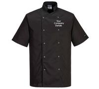 Chaqueta De Chef Personalizada Bordada De Manga Corta Para Cocina Y Catering