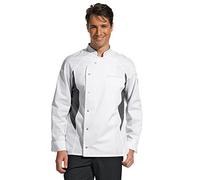 Chaqueta de cocina, unisex, blanco con detalles gris (52)
