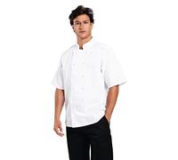 Chaqueta de cocinero de manga corta para hombre, talla XL, color blanco, de Whites Chefs Apparel