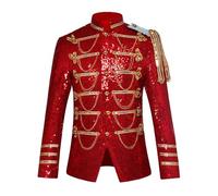 Chaqueta de cola de milano para hombre con lentejuelas para ocasiones formales como bodas cenas de gala, rojo, XL