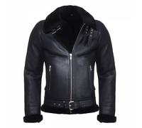 Chaqueta De Cordero Para Hombre JAMES Chaqueta De Cuero Merino De Piel Verdadera
