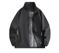 Chaqueta de cuello alto para mujer - Chaqueta deportiva sin capucha - Abrigo de carga - Chaquetas a prueba de viento - Abrigo cómodo para chaqueta de viaje y deporte - Abrigo transpirable, Dark Gray