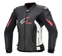Chaqueta de cuero Alpinestars Stella GP Plus V4 - negro/blanco/rosa Diva