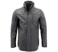 Chaqueta De Cuero Biker Clásica Y Cálida Para Hombre Negra