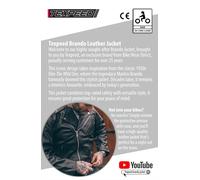 Chaqueta De Cuero Brando Para Motocicleta Marlon Biker Con Armadura CE Genuina
