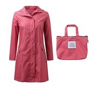 Chaqueta de cuero corta para mujer, chubasquero largo ligero, chubasquero forrado con, cortavientos, excavadora, al aire libre, chaqueta de lluvia amarilla activa, forrada, rojo, talla única