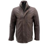 Chaqueta de cuero Marrón clásico caliente del motorista de los hombres 2XL