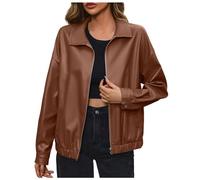 Chaqueta De Cuero Mujer Chaqueta Moto Mujer Abrigos Doble Faz Abrigo Marron Cazadora Piel Chaquetas Ante Biker Entretiempo Negra Sintetica Genuino Corta 5Xl Ropa Vestir Entallado Invierno Estilo
