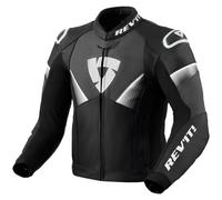 Chaqueta de cuero para moto Revit Argon 2 en blanco y negro 50